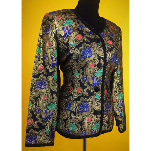 Vintage Talbots Metallic Blazer - Sz L - Picture 2 of 4